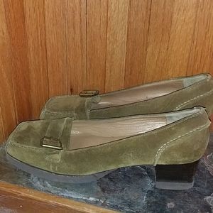 Michael Kors green suede loafer